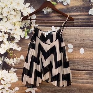 BCBGENERATION Sheer Pleated Top (Black)